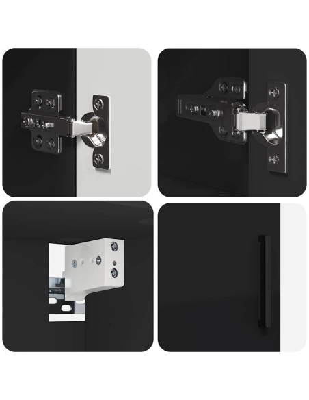 Set di mobili per il bagno 4 pcs Nero 30 x 35 x 192 cm