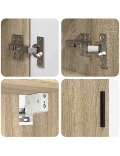 Set di mobili per il bagno 4 pcs rovere sonoma 30 x 35 x 192 cm 2