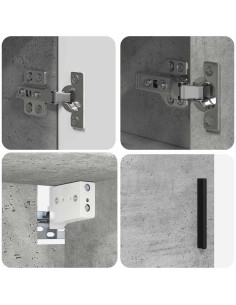 Set di mobili per il bagno con cassetto 4 pcs Grigio cemento 2
