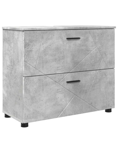 Set di mobili per il bagno con cassetto 4 pcs Grigio cemento