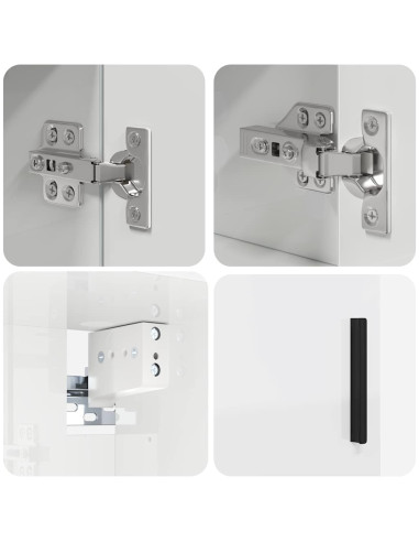 Set di mobili per il bagno 4 pcs Bianco lucido 30 x 35 x 192 cm