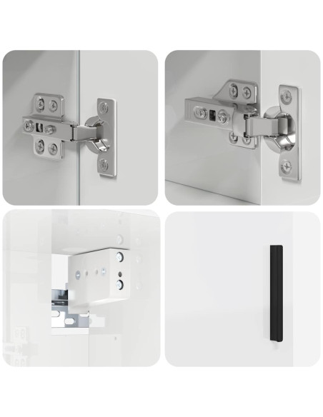 Set di mobili per il bagno 4 pcs Bianco lucido 30 x 35 x 192 cm