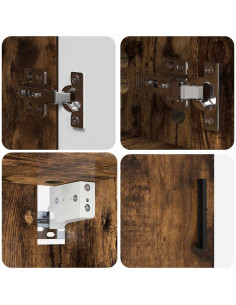 Set di mobili per il bagno 4 pcs Rovere fumo 30 x 35 x 192 cm 2