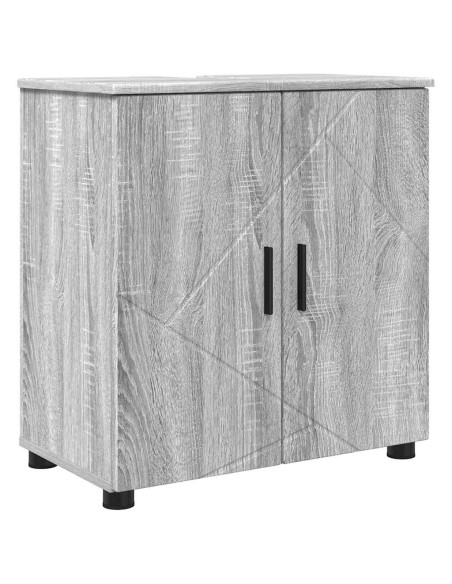 Set di mobili per il bagno con cassetto 4 pcs Grigio Sonoma