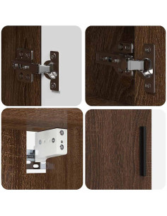 Set di mobili per il bagno con cassetto 4 pcs Rovere marrone 2