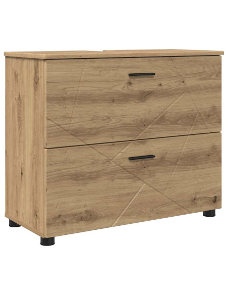 Set di mobili per il bagno con porta 4 pcs rovere artigianale