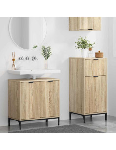 Set di mobili per il bagno con cassetto 2 pcs Rovere Sonoma 2