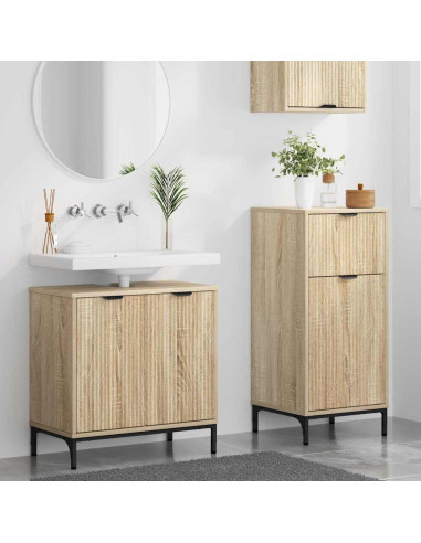 Set di mobili per il bagno con cassetto 2 pcs rovere sonoma