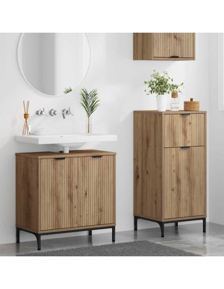 Set di mobili per il bagno Plaid 2 pcs rovere artigianale