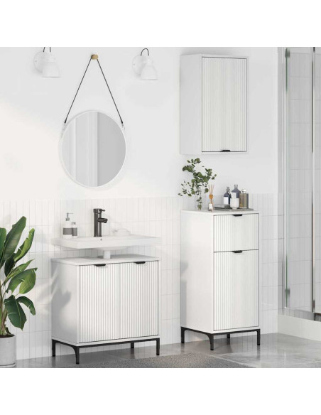 Set di mobili per il bagno Plaid 3 pcs Bianco 39.5 x 36 x 88 cm