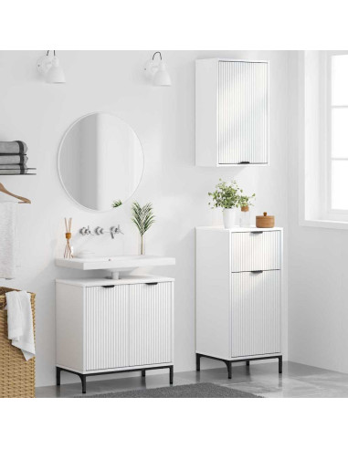 Set di mobili per il bagno Plaid 3 pcs Bianco 39.5 x 36 x 88 cm