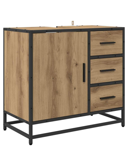 Set di mobili per il bagno con porta 2 pcs rovere artigianale