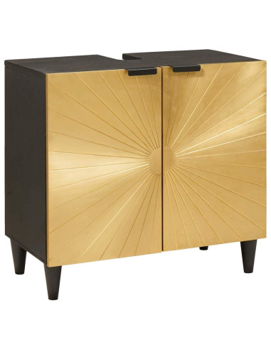 Armadio sottolavello con lo scaffale Nero e Oro 62 x 33 x 58 cm