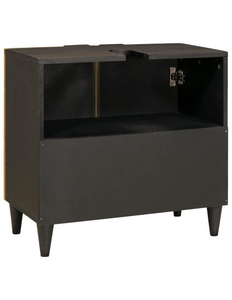 Armadio sottolavello con lo scaffale Nero e Oro 62 x 33 x 58 cm