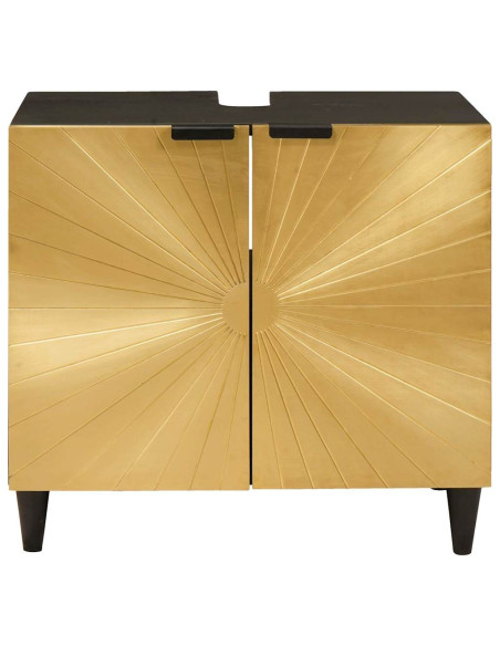 Armadio sottolavello con lo scaffale Nero e Oro 62 x 33 x 58 cm