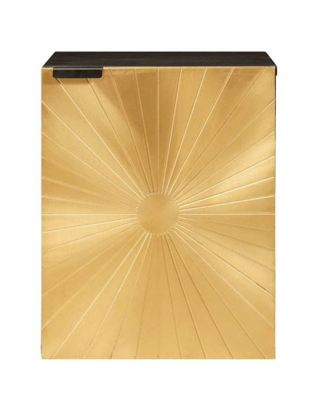 Mobile da Bagno con lo scaffale Nero e Oro 38 x 33 x 48 cm