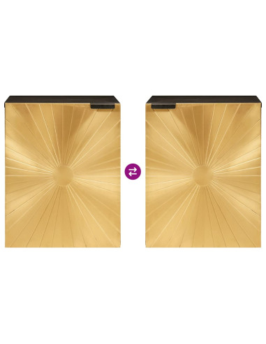 Mobile da Bagno con lo scaffale Nero e Oro 38 x 33 x 48 cm