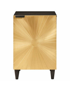 Mobile da Bagno con lo scaffale Nero e Oro 38 x 33 x 58 cm 2