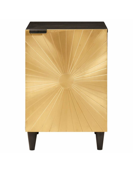 Mobile da Bagno con lo scaffale Nero e Oro 38 x 33 x 58 cm