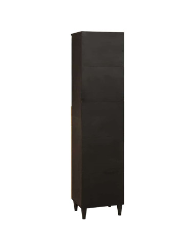 Mobile da Bagno con cassetto Nero e Oro 38 x 33 x 160 cm