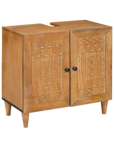 Mobile da Bagno con porta Marrone chiaro 62 x 33 x 58 cm 2