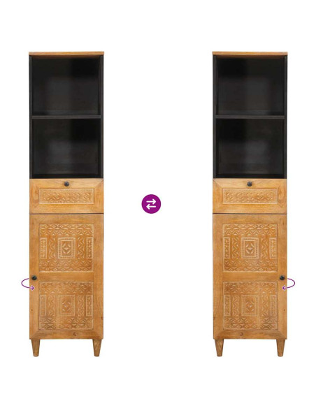 Mobile da Bagno con cassetto Marrone chiaro 38 x 33.5 x 160 cm