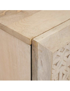 Mobile da Bagno Bianco 38 x 33.5 x 160 cm Legno Massiccio Mango 2