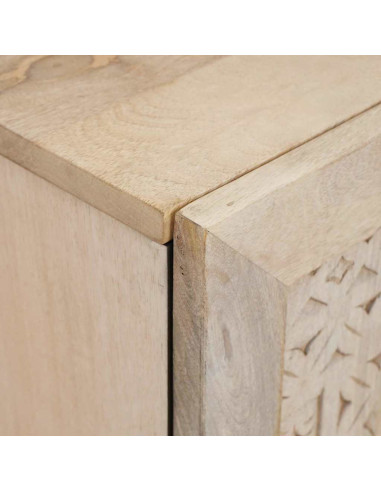 Mobile da Bagno Bianco 38 x 33.5 x 160 cm Legno Massiccio Mango