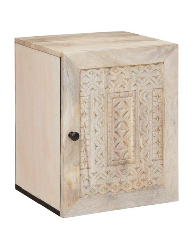 Mobile da Bagno Bianco 38 x 33.5 x 160 cm Legno Massiccio Mango