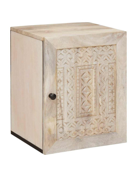 Mobile da Bagno Bianco 38 x 33.5 x 160 cm Legno Massiccio Mango