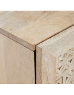 Mobile da Bagno Bianco 38 x 33.5 x 160 cm Legno Massiccio Mango 2