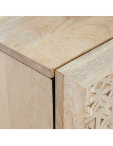 Mobile da Bagno Bianco 38 x 33.5 x 160 cm Legno Massiccio Mango