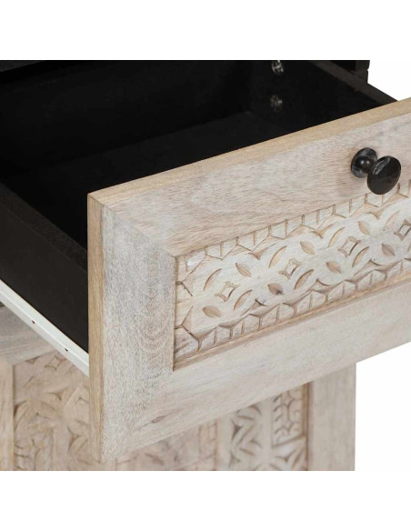 Mobile da Bagno Bianco 38 x 33.5 x 160 cm Legno Massiccio Mango