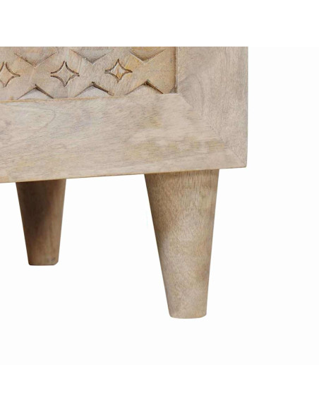 Mobile da Bagno Bianco 38 x 33.5 x 160 cm Legno Massiccio Mango