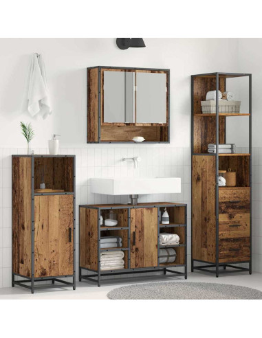 Mobile da Bagno con cassetto Legno vecchio 35 x 37.5 x 166 cm