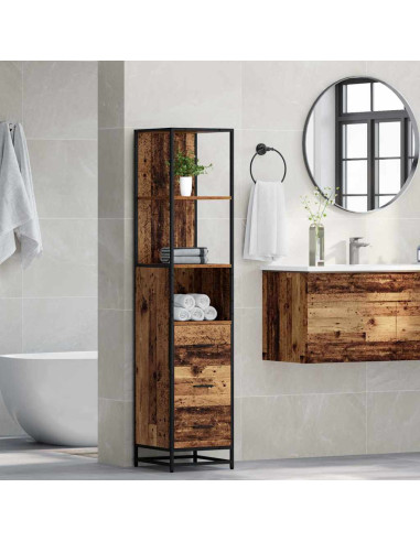 Mobile da Bagno con cassetto Legno vecchio 35 x 37.5 x 166 cm