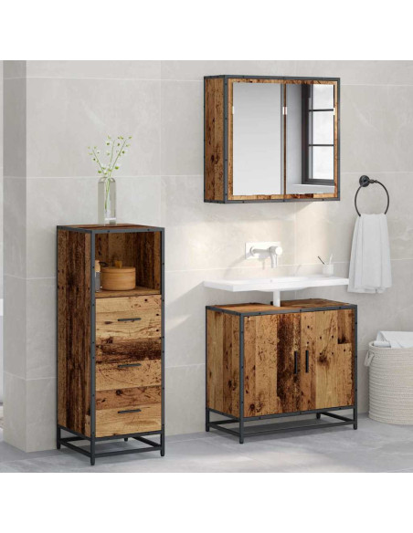 Mobile da Bagno con cassetto Legno vecchio 35 x 37.5 x 100 cm