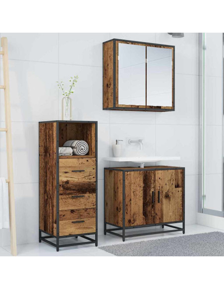 Mobile da Bagno con cassetto Legno vecchio 35 x 37.5 x 100 cm