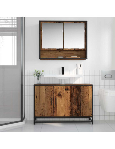 Armadio per Lavabo da Bagno Legno vecchio 90 x 33 x 60 cm