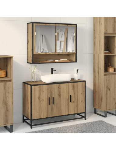 Armadio per Lavabo da Bagno rovere artigianale 90 x 33 x 60 cm