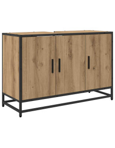 Mobile da Bagno con porta Rovere artigianale 90 x 33 x 60 cm 2