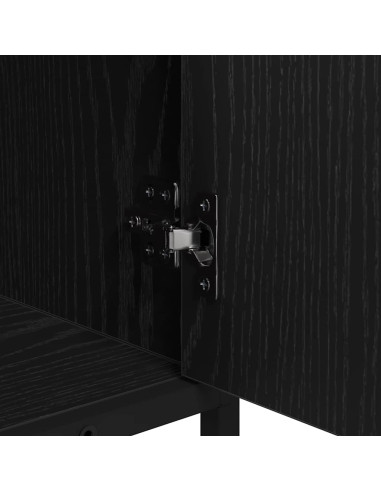 Armadio per Lavabo da Bagno Rovere nero 90 x 33 x 60 cm