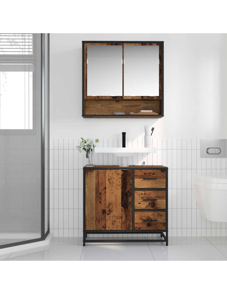 Armadio per Lavabo da Bagno Legno vecchio 65 x 33 x 60 cm