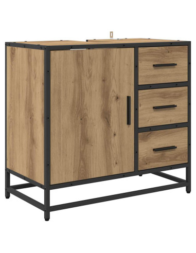 Armadio per Lavabo da Bagno rovere artigianale 65 x 33 x 60 cm