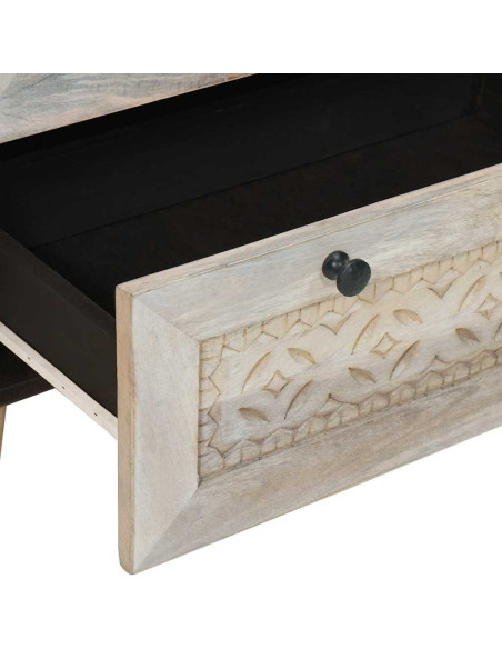 Credenza 2 pcs Bianco 60 x 33 x 75 cm legno massello di mango