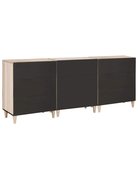 Credenza 3 pcs Bianco 60 x 33 x 75 cm legno massello di mango