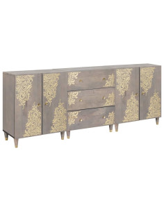 Set di mobili per il bagno 3 pcs Grigio e Oro 180 x 33 x 75 cm 2