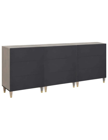 Set di mobili per il bagno 3 pcs Grigio e Oro 180 x 33 x 75 cm