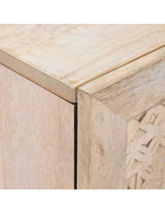 Credenza Bianco 60 x 33 x 75 cm legno massello di mango 2