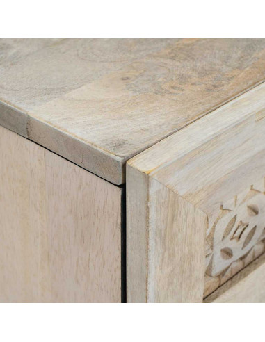 Credenza Bianco 60 x 33 x 75 cm legno massello di mango